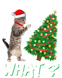 What Funny Cat Pushing Christmas Tree Over Cat Xmas Gift Ladies Long Sleeve Shirt