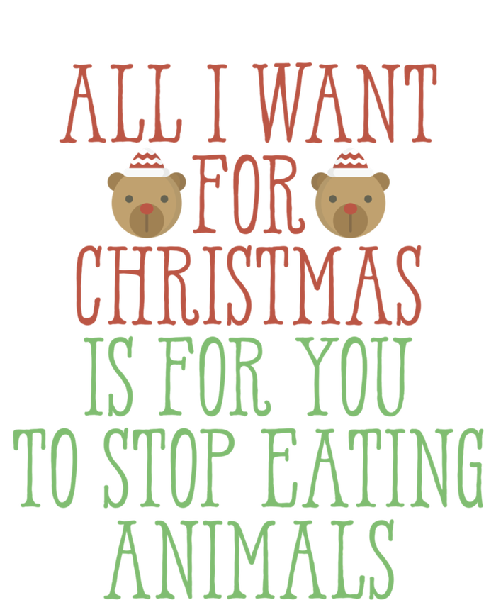 All I Want For Christmas Is You To Stop Eating Animals Humor Meaningful Gift Sustainable Knit Beanie