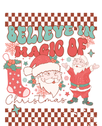 Believe In Magic Of Christmas Groovy Retro Christmas Santa Funny Gift T-Shirt