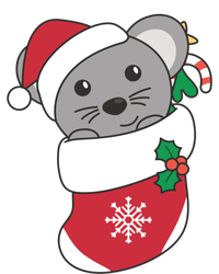 Cute Mouse In Christmas Sock For Christmas Mice Gift Short Acrylic Beanie