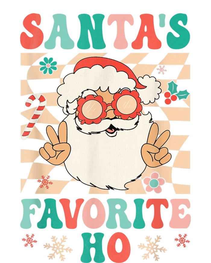 Retro Groovy Christmas Santas Favorite Ho Hippie Santa Peace Ladies Essential Flowy Tank