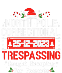 North Pole Correctional Trespassing Family Christmas Funny Women's Tri-Blend 3/4-Sleeve Raglan Shirt