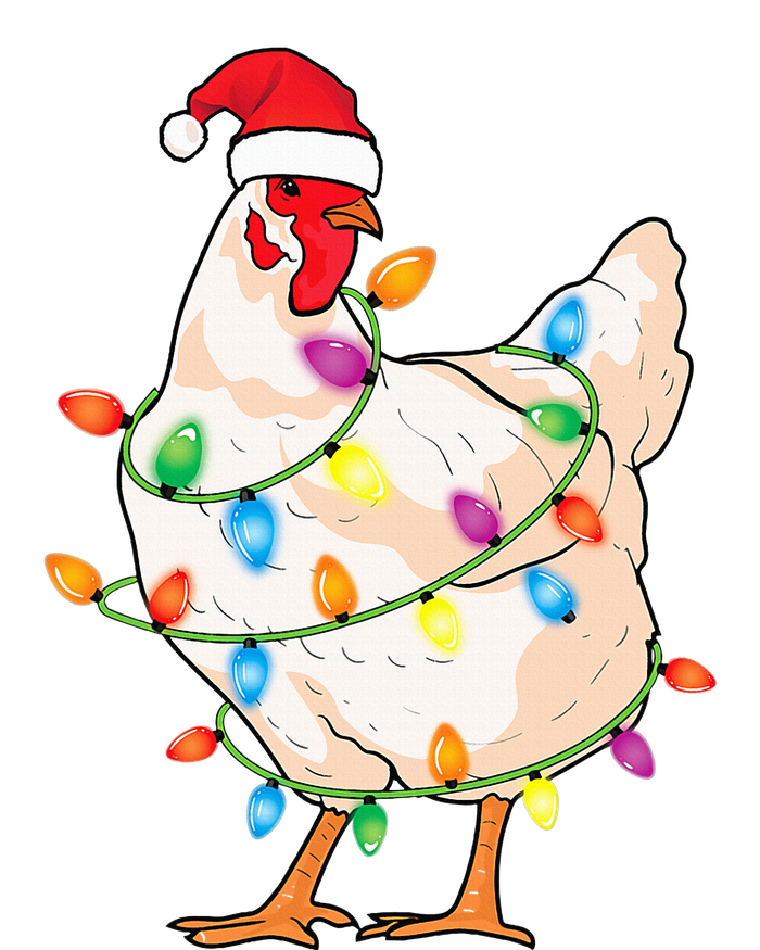 Chicken Christmas Tree With Santa Hat Farmer Funny Chicken T-Shirt