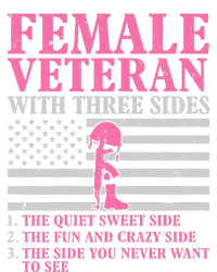 Female Veteran With Three Sides Veteran Mother Grandma T-Shirt