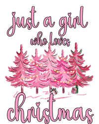 Just A Girl Who Loves Christmas Pink Christmas Tree Xmas Cropped Pullover Crew