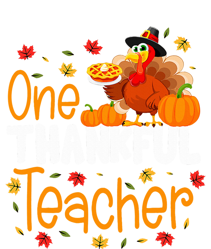 One Thankful Teacher Thanksgiving Turkey Teacher Costume USA-Made Snowflake Beanie