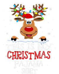 This Is My Christmas Pajama Funny Christmas Reindeer Sweatshirt Cinch Pack Bag