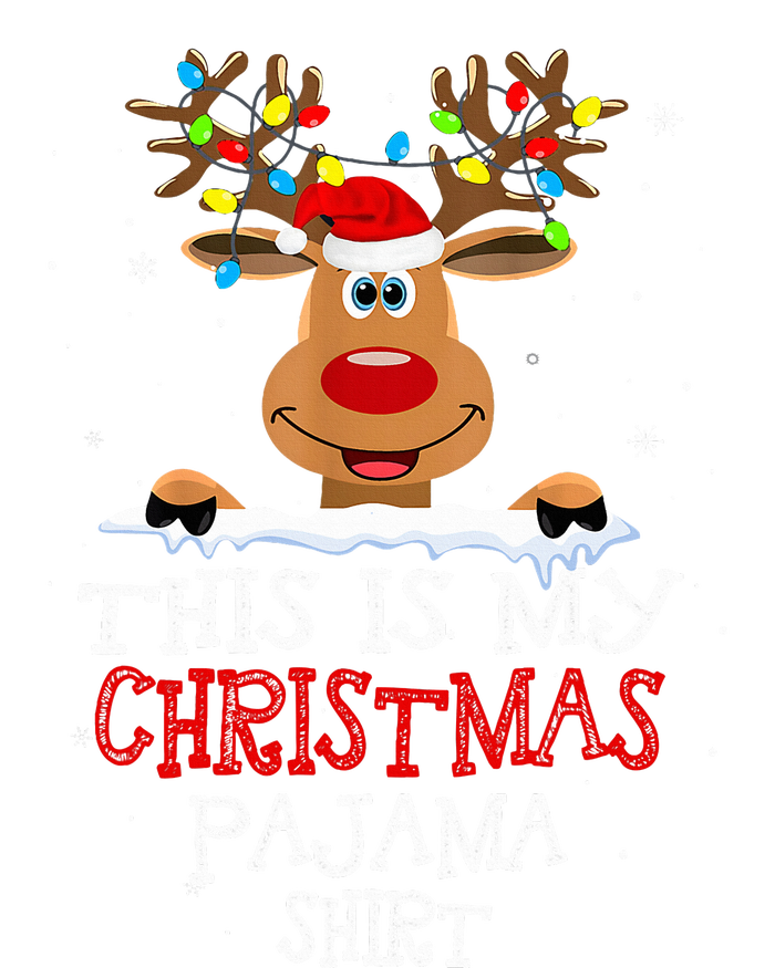 This Is My Christmas Pajama Funny Christmas Reindeer Sweatshirt Cinch Pack Bag