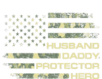 Husband Daddy Protector Hero Fathers Day Camo American Flag Kids T-Shirt