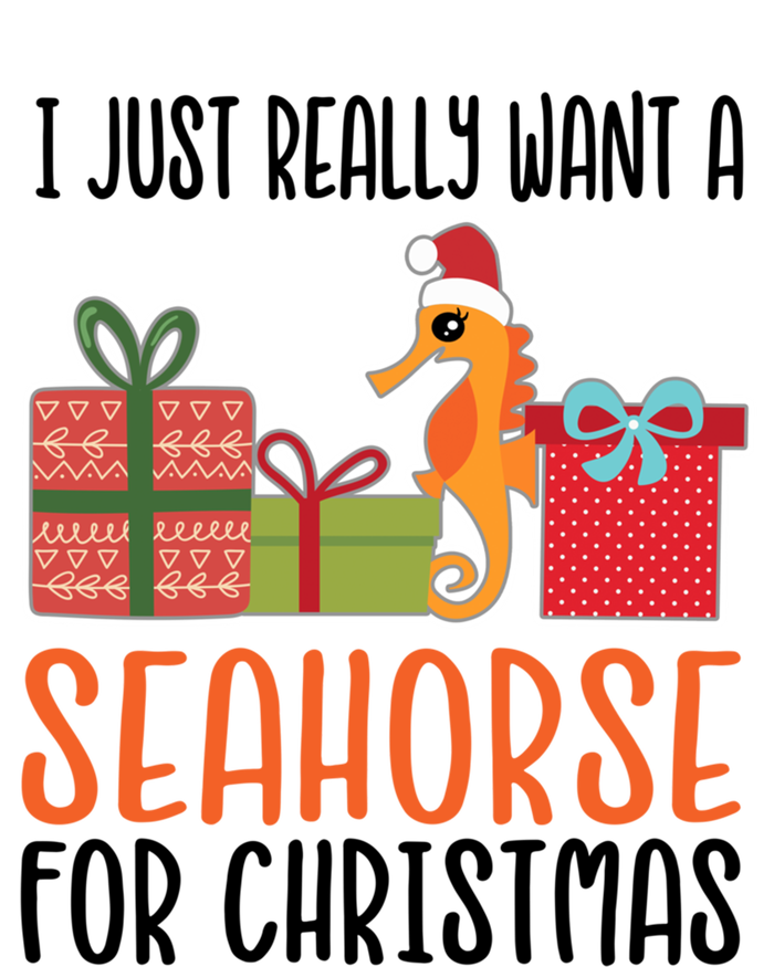 I Really Want A Seahorse For Christmas Holiday Seahorse Cute Gift Stripe Pom Pom Beanie