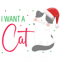 I Want A Cat For Christmas Cute Kitten Cat Lover Present Gift Striped Beanie with Solid Band