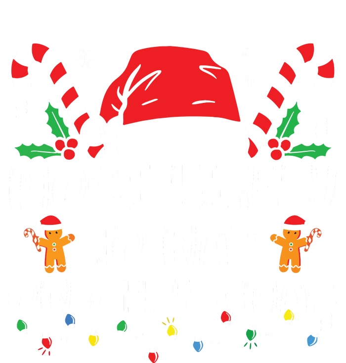 Most Likely To Nap On Christmas Funny Family Christmas 16 in Basic Backpack