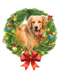 Golden Retriever Christmas Wreath Short Acrylic Beanie