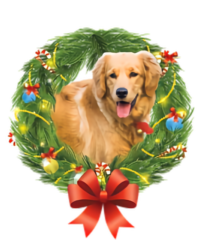 Golden Retriever Christmas Wreath Short Acrylic Beanie