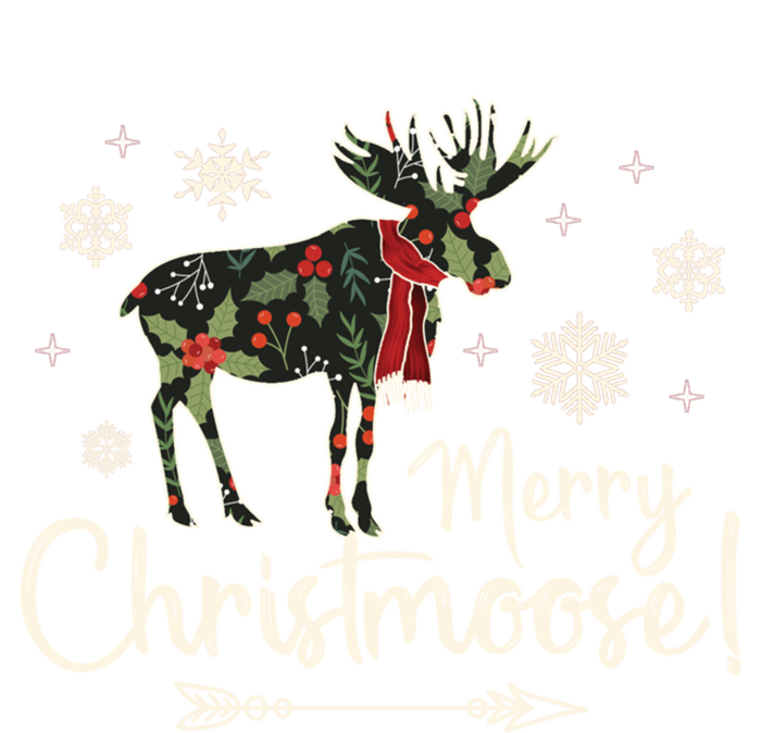 Merry Christmoose Vintage Christmas Moose Holly Snowflakes Gift Insulated Varsity Jacket