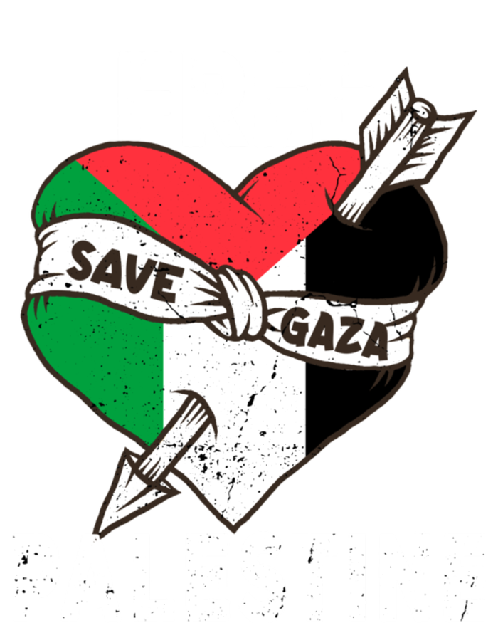 Free Palestine Flag Save Gaza Palestinian Love Heart T-Shirt