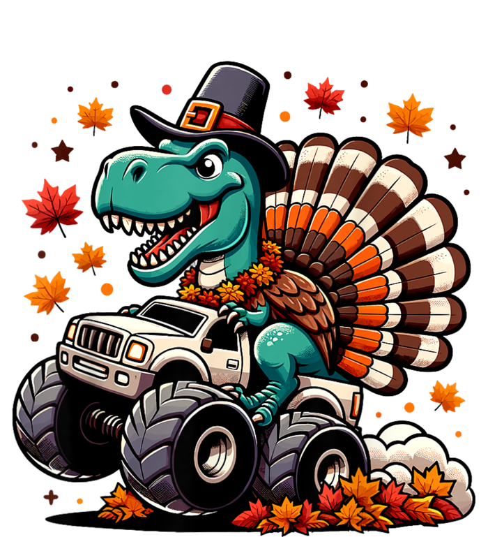 Thanksgiving Shirts Kids Dinosaur T Rex Monster Truck Valucap Bio-Washed Visor