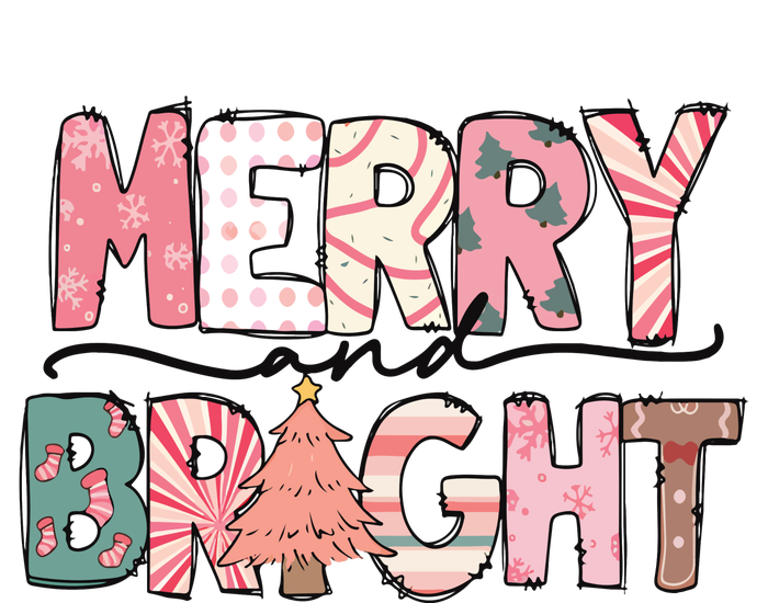 Merry And Bright Pink Christmas Ladies Essential Tank