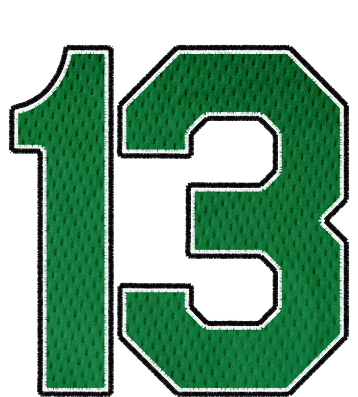 Sports Jersey Fan Player Supporter Kelly Green Number 13 Full-Length Apron With Pockets