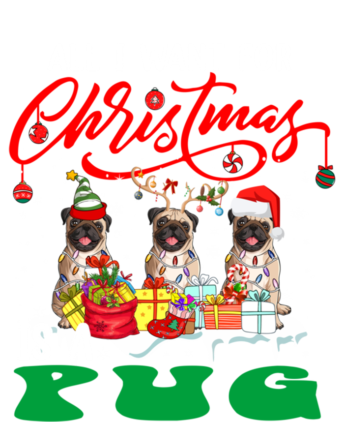 All I Want For Xmas Is A Pug Three Santa Reindeer Elf Dogs Gift Tie-Dye Long Sleeve Shirt