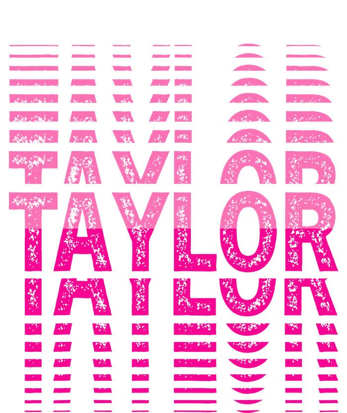 Retro Personalized TAYLOR Girl First Name Pink Repeated Text T-Shirt