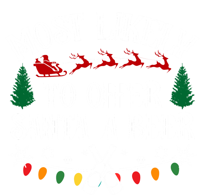 Funny Christmas Most Likely To Offer Santa A Beer Knit Cap Winter Beanie