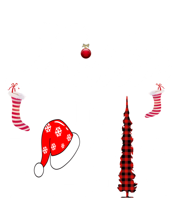 Casual Believe In Magic Of Christmas Tree Buffalo Plaid Gift Ladies Essential Tank