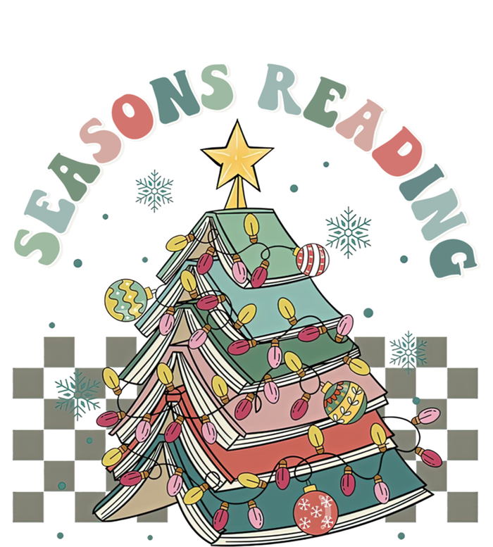 Christmas Seasons Reading Retro Book Tree Lights Xmas Reader Gift Women's T-Shirt