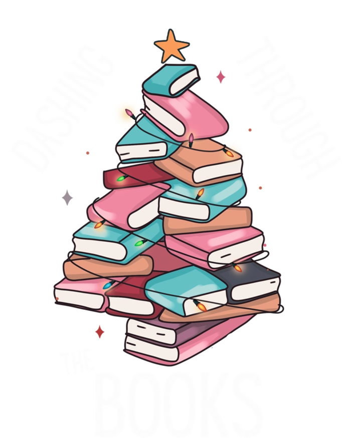 Dashing Through The Books Lover Christmas Tree Xmas Bookish Gift T-Shirt