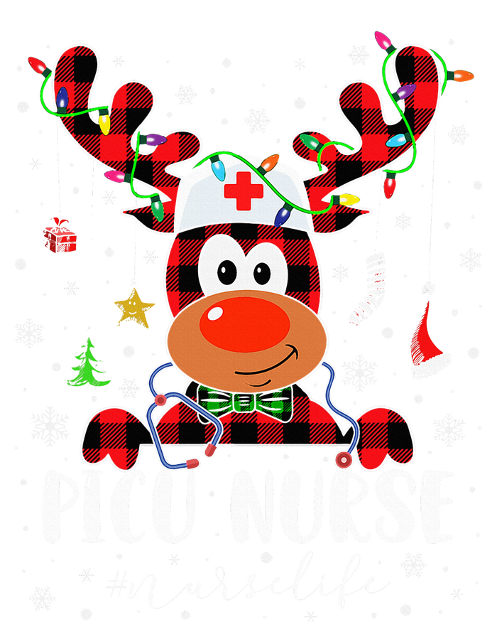 Love Picu Nurse Life Reindeer Nurse Christmas Pajama Xmas T-Shirt