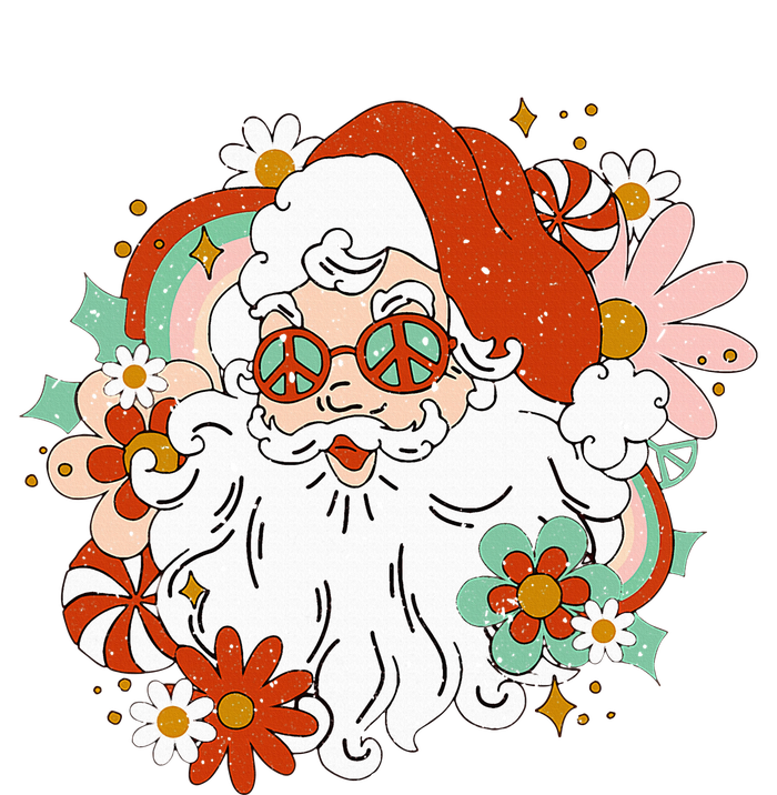 Hippie Santa Claus Floral Peace Sign Retro Christmas Tall Sweatshirt