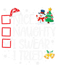 Nice Naughty I Swear I Tried Funny Christmas List Santa Dry Zone Grid Polo