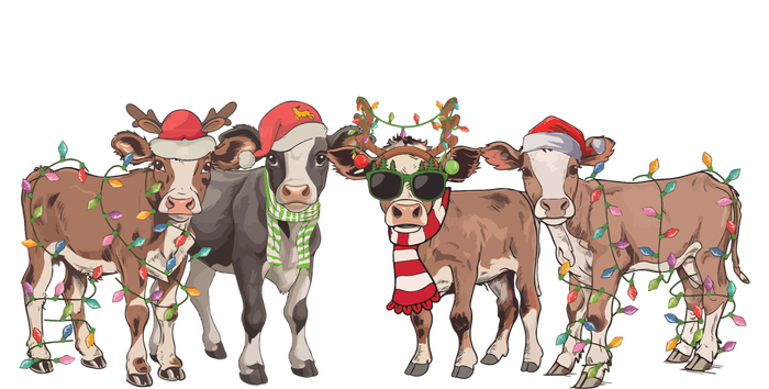 Cow Christmas Light Mooey Christmas Farm Animal Kids Hoodie