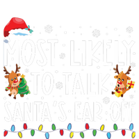 Most Likely To Talk Santas Ear Off Family Christmas Pajamas Women's Crop Top Tee