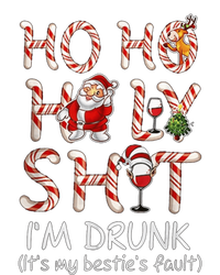 Ho Ho Holy Shit I'm Drunk Wine Santa Christmas Metallic Star Ornament