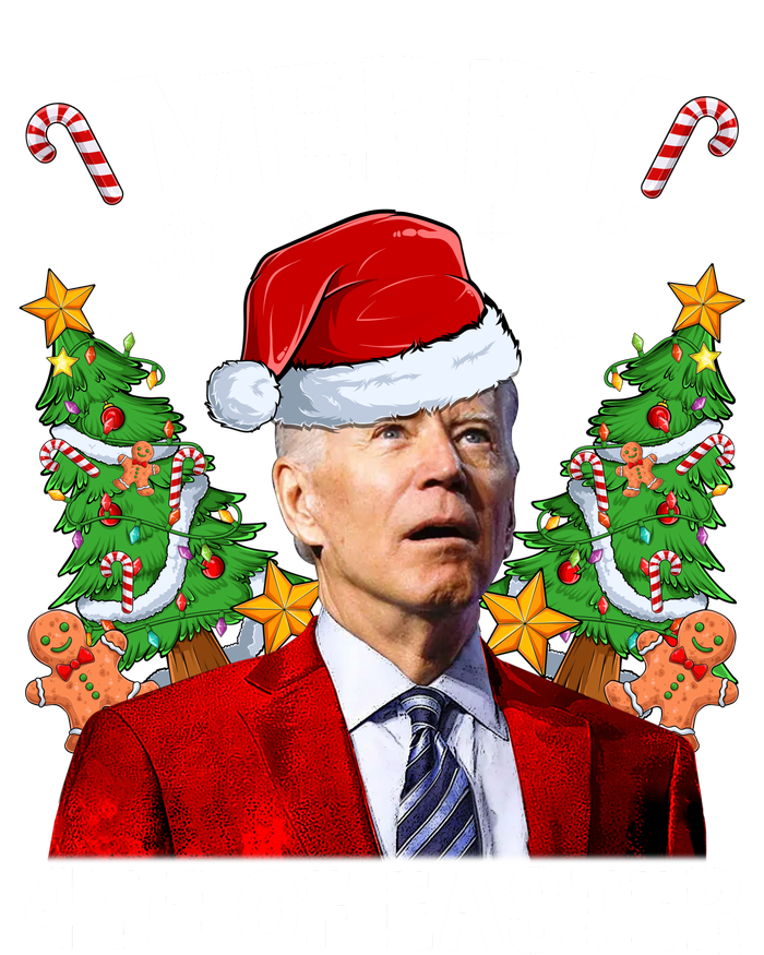 Joe Biden Christmas Santa Hat Merry 4th Of Easter Ugly Christmas Sweater T-Shirt