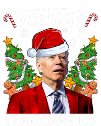 Joe Biden Christmas Santa Hat Merry Thanksgiving Ugly Christmas Sweater Tall T-Shirt