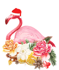 Cute Christmas Flamingo Santa Hat T-Shirt