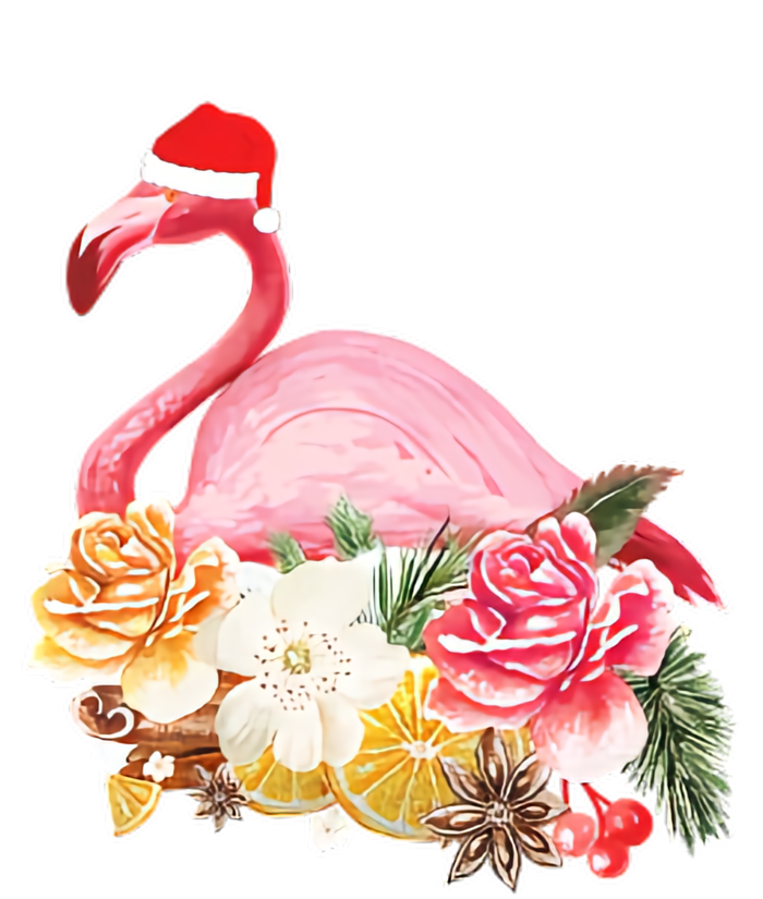 Cute Christmas Flamingo Santa Hat T-Shirt