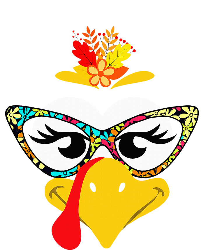 Thanksgiving Funny Turkey Face Colorful Floral Sunglasses Toddler Sweatshirt