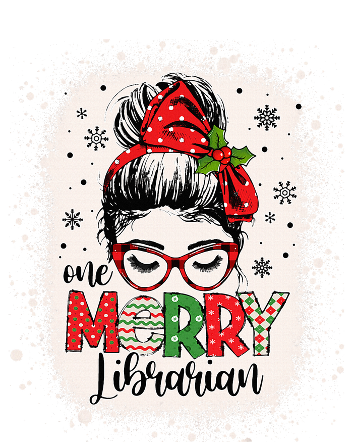 Merry Librarian Messy Bun School Librarian Christmas Library Kids Long Sleeve Shirt