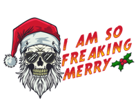 Halloween Christmas I Am So Freaking Merry Funny Skeleton Gift Pom Pom 12in Knit Beanie