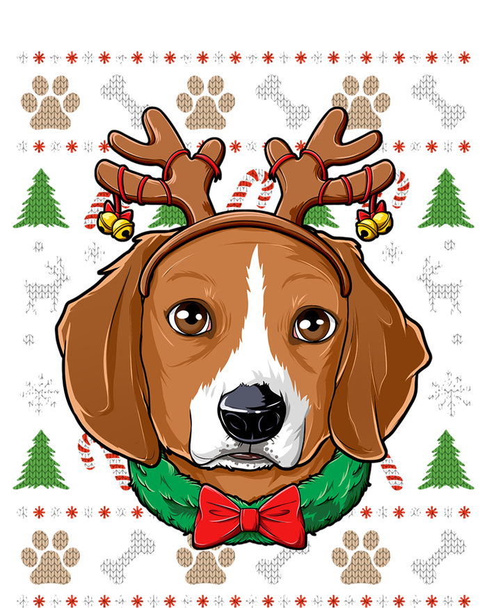 Beagle Ugly Christmas Reindeer Antlers Xmas Gift T-Shirt