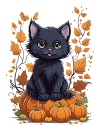 Cute Cat With Fall Leaves And Pumpkins ItS Fall Yall Gift Premium Hoodie