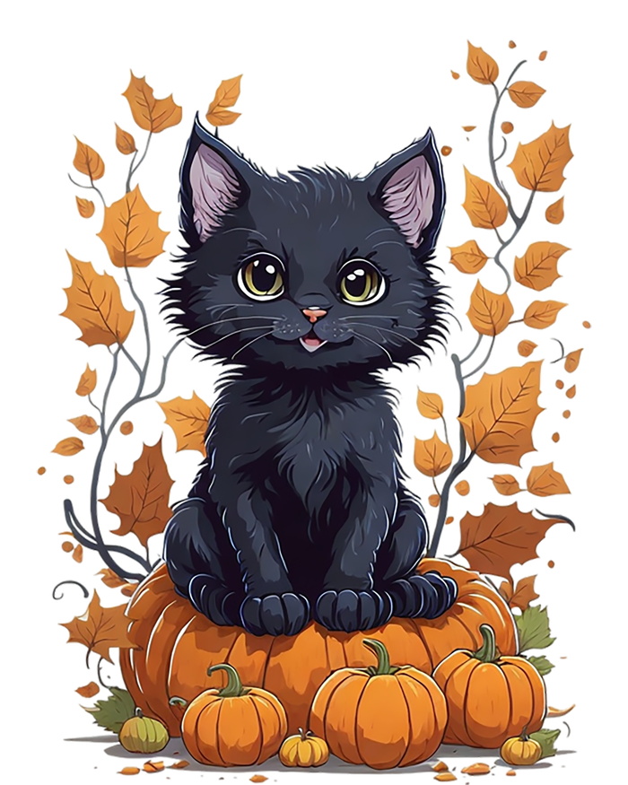 Cute Cat With Fall Leaves And Pumpkins ItS Fall Yall Gift Premium Hoodie