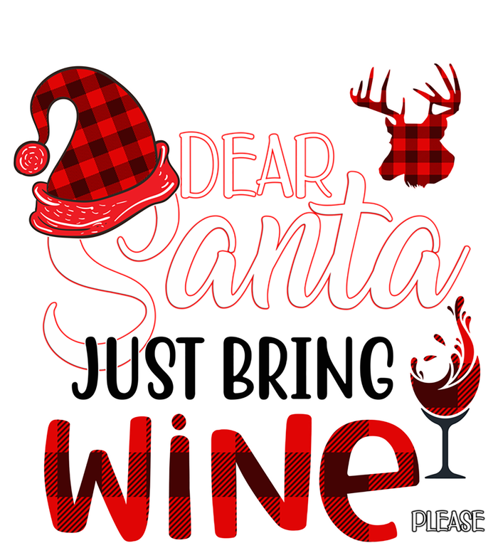 Dear Santa Just Bring Wine Please Funny Christmas Meaningful Gift Zip Tote Bag