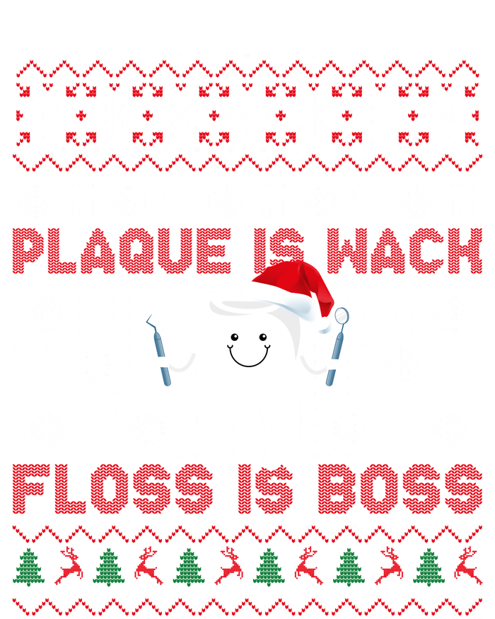 Dentist Plaque Wack Floss Is Boss Ugly Christmas Gift Ladies Long Sleeve Shirt