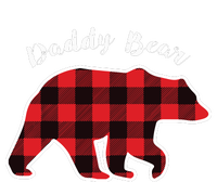 Daddy Bear Red Plaid Christmas Pajama Family Dad Gift Womens Cotton Relaxed Long Sleeve T-Shirt