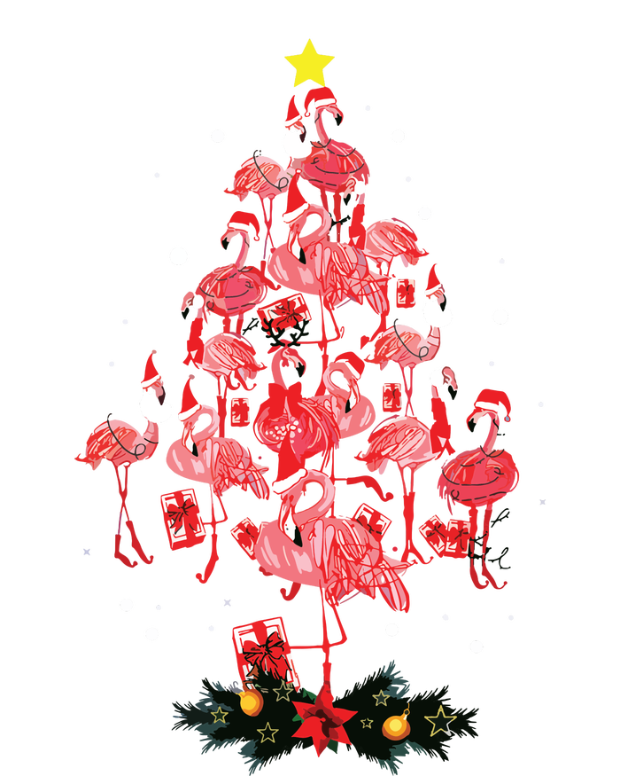 Flamingo Christmas Tree Ornament Decor Funny Xmas For Girls Premium T-Shirt