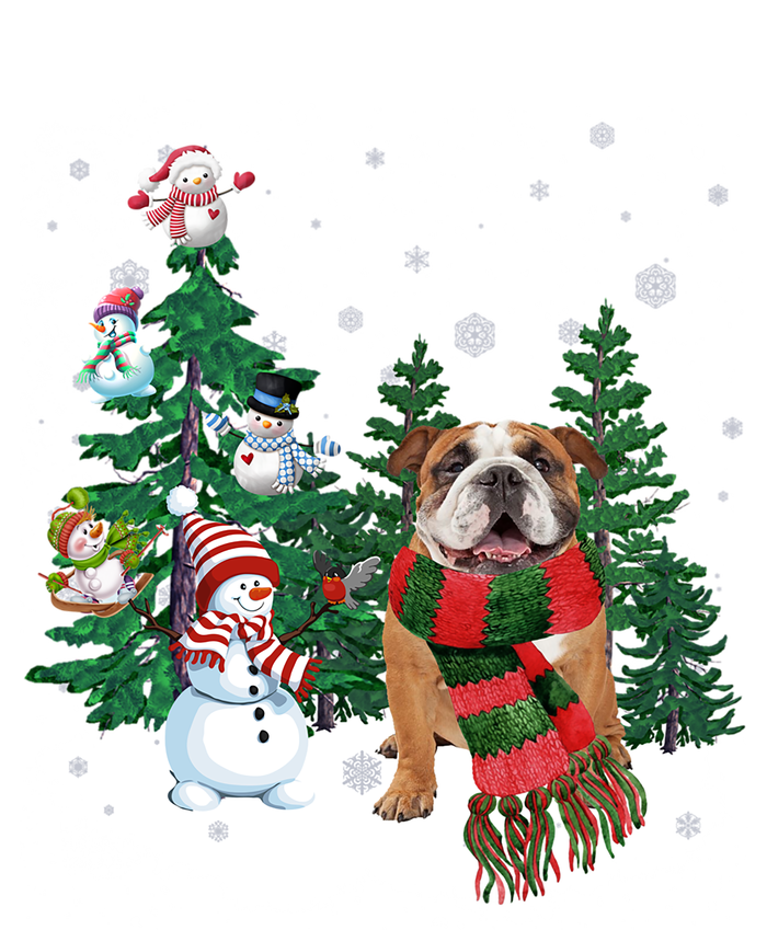 English Bulldog Christmas Snow Xmas Tree Pajama Cute Gift T-Shirt